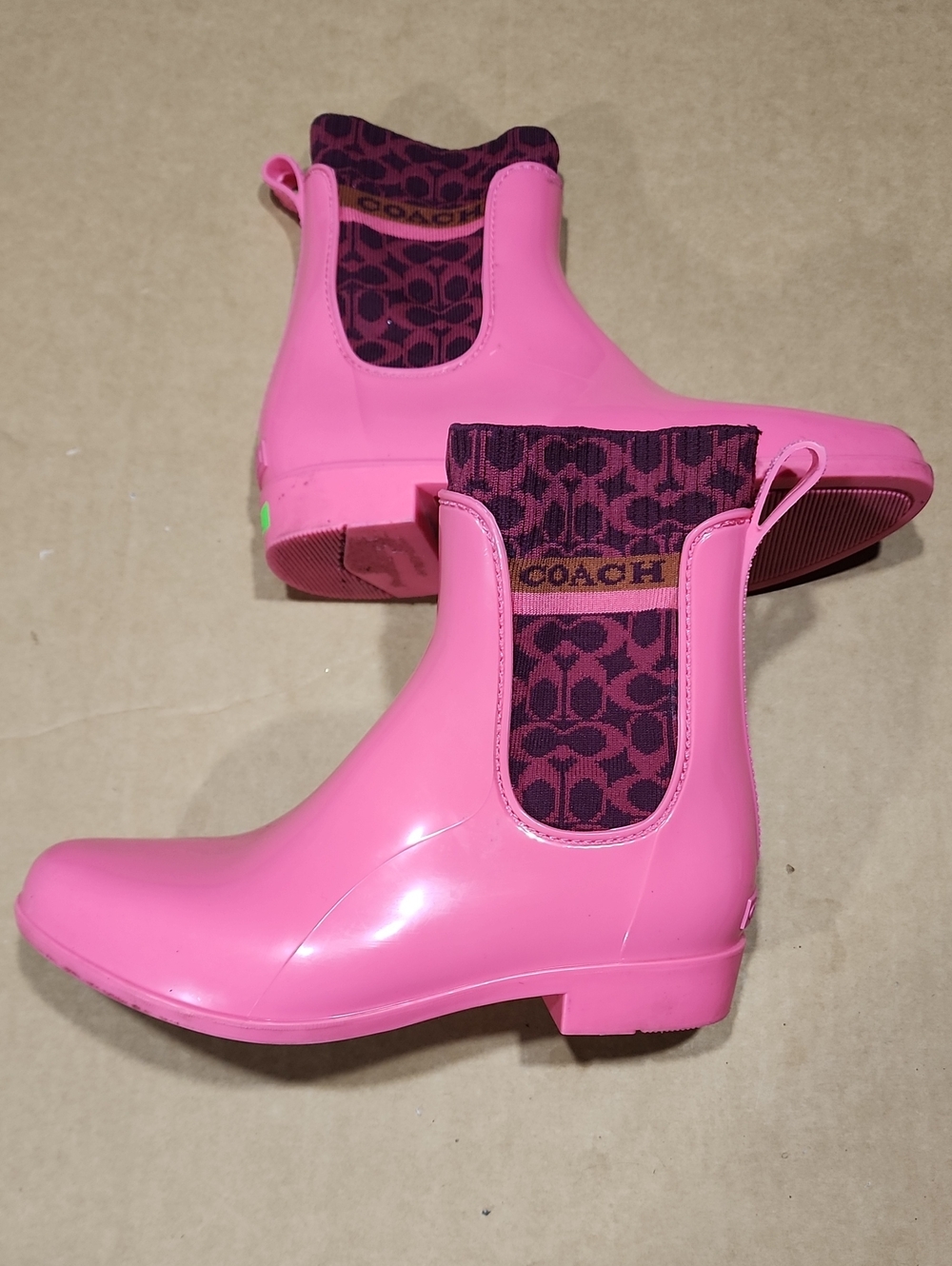 Women’s Coach Rivington Rain Booties In Pink Us Size 6